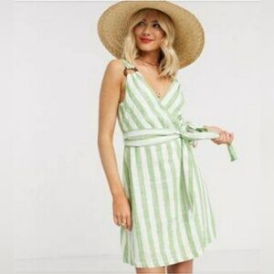 Gilli Striped Linen Dress Size Small